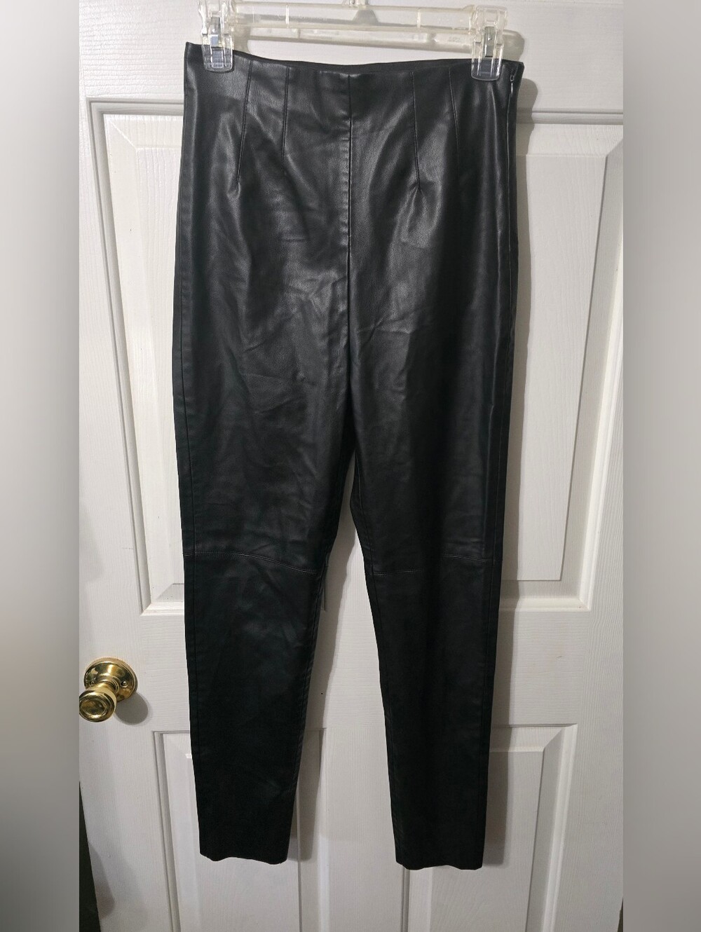 Zara Black Faux Leather Dress Pants